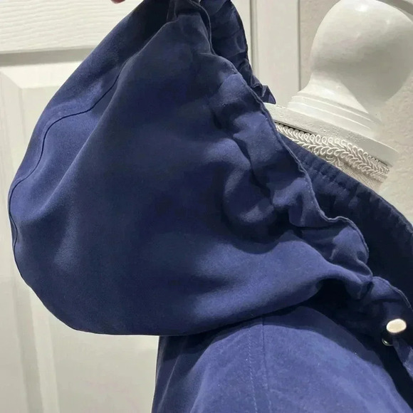 London Fog soft hooded jacket with zip pockets waist cinched tie ❤️ - Picture 5 of 16